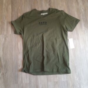 Aeropostale Green T-Shirt Block AERO Logo One Sided Casual Mens Large